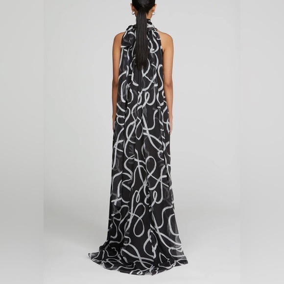 Halston Lyle Chiffon Gown - Black Ribbon - Picture 4 of 4